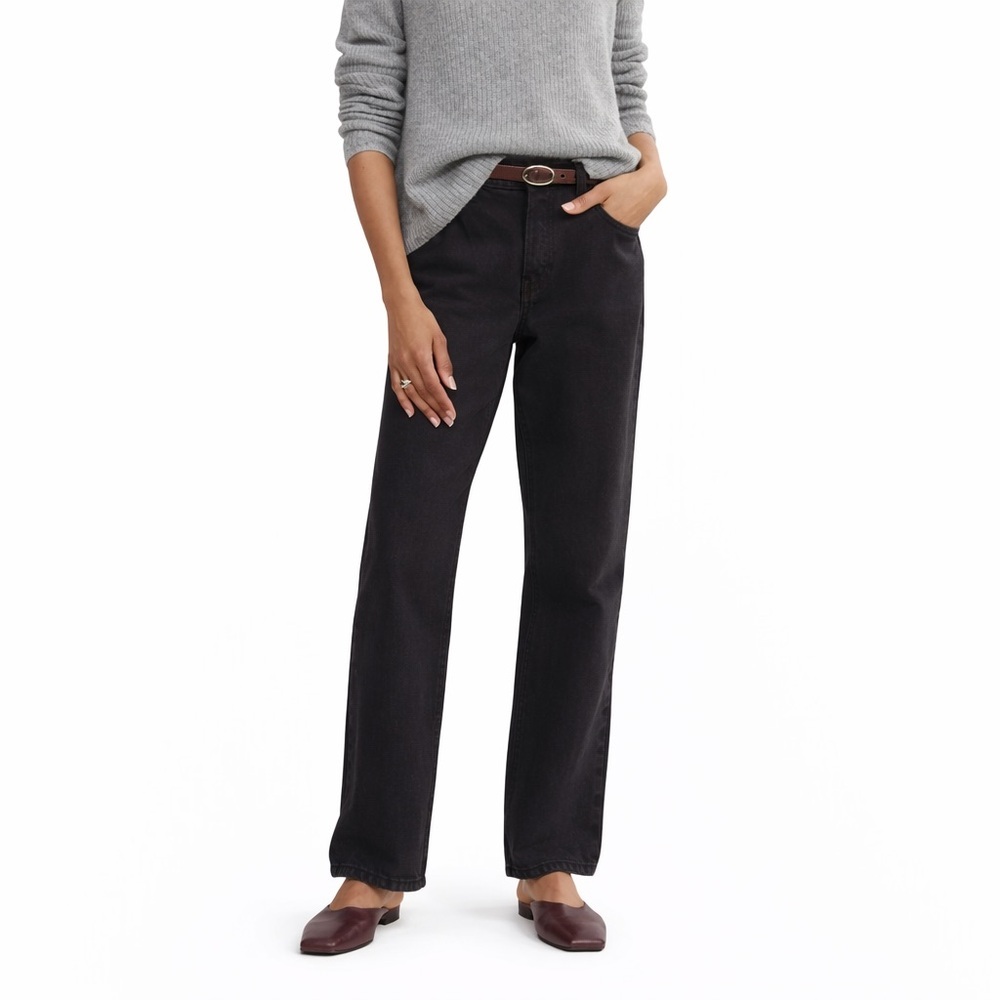 RE/DONE 27x28 easy straight crop jeans smoke 0008 high rise black 100% cotton
